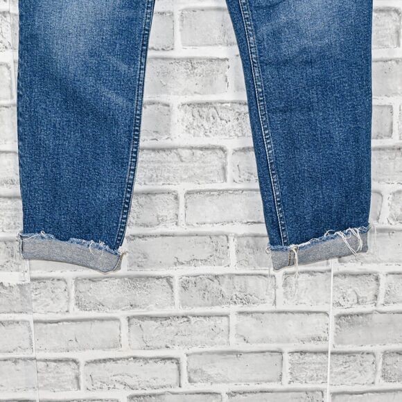 RE/DONE Women's 90s High Rise Ankle Crop Denim Jeans Distressed size 31 - Picture 7 of 13